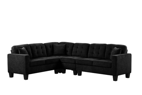 Logan Black Performance Fabric Reversible Sectional by Happy Homes at Eve Furniture