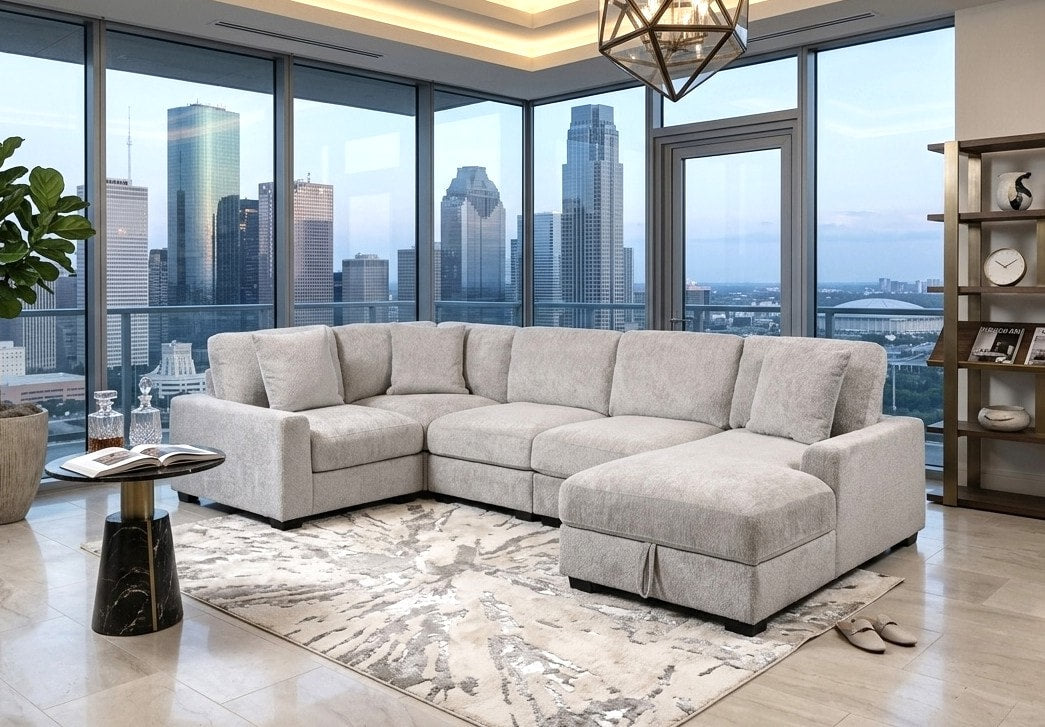 Serena Gray Modular Sectional by Happy Homes at Eve Furniture