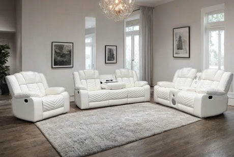 Ace White 3-Piece Reclining Living Room Set by Happy Homes at Eve Furniture