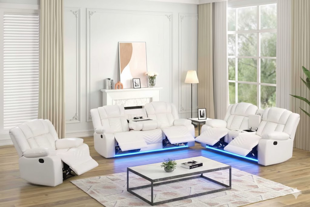 Ace White 3-Piece Reclining Living Room Set by Happy Homes at Eve Furniture