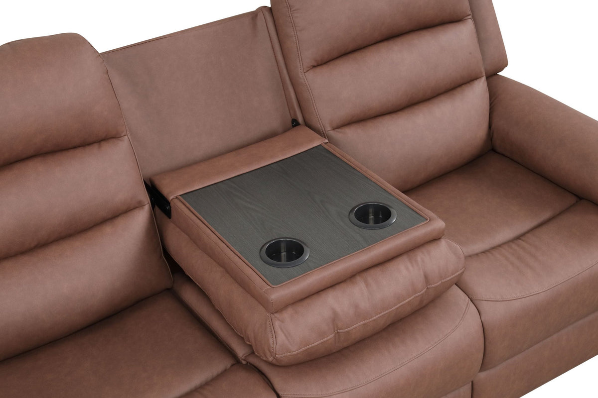 Hope Brown 3-Piece Reclining Living Room Set by Happy Homes at Eve Furniture