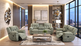 Dallas Sage 3-Piece Manual Reclining Set by Happy Homes at Eve Furniture