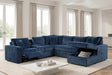 Hunter Blue Sectional with Bluetooth Speaker & Pull-Out Bed by Happy Homes at Eve Furniture