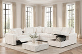 Hunter White Sectional with Bluetooth Speaker & Pull-Out Bed by Happy Homes at Eve Furniture