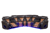 Ibiza Brown Power Reclining Sectional (Power Headrests) by Happy Homes at Eve Furniture