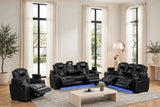 Stefano Black 3-Piece Reclining Living Room Set by Happy Homes at Eve Furniture