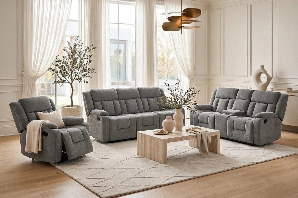 Farrah Gray 3-Piece Reclining Set by Happy Homes at Eve Furniture