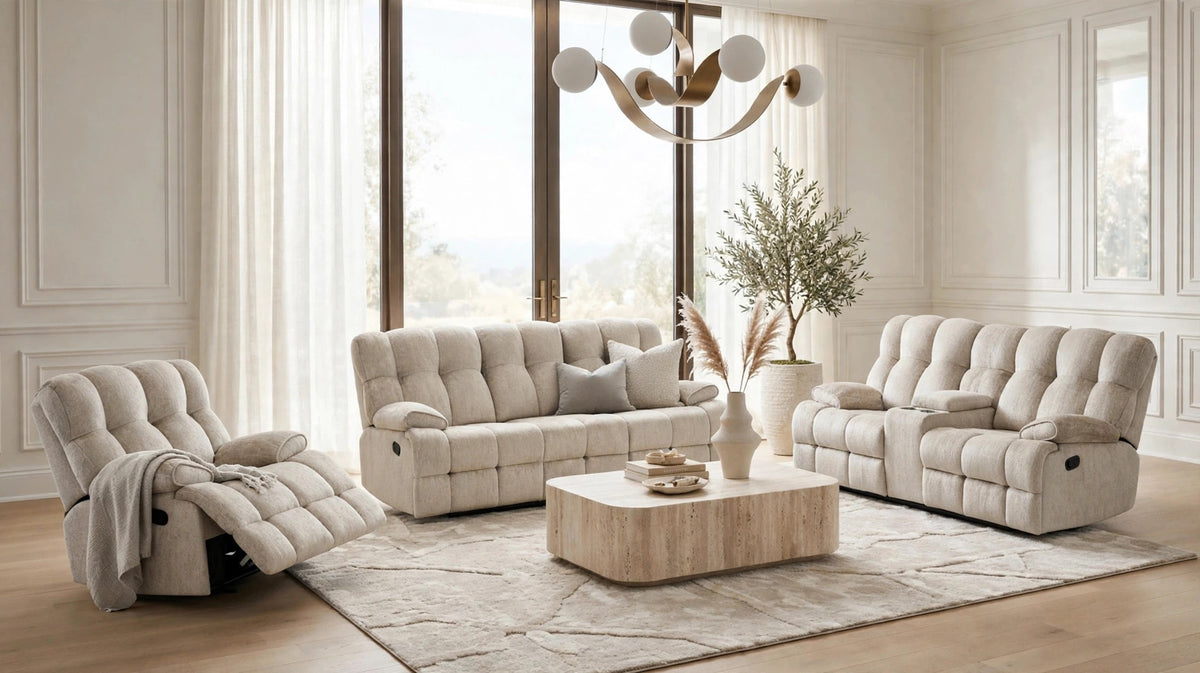 Martina Gray 3-Piece Reclining Set by Happy Homes at Eve Furniture