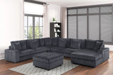 Bazooka Charcoal 7-Piece Sectional with Ottoman