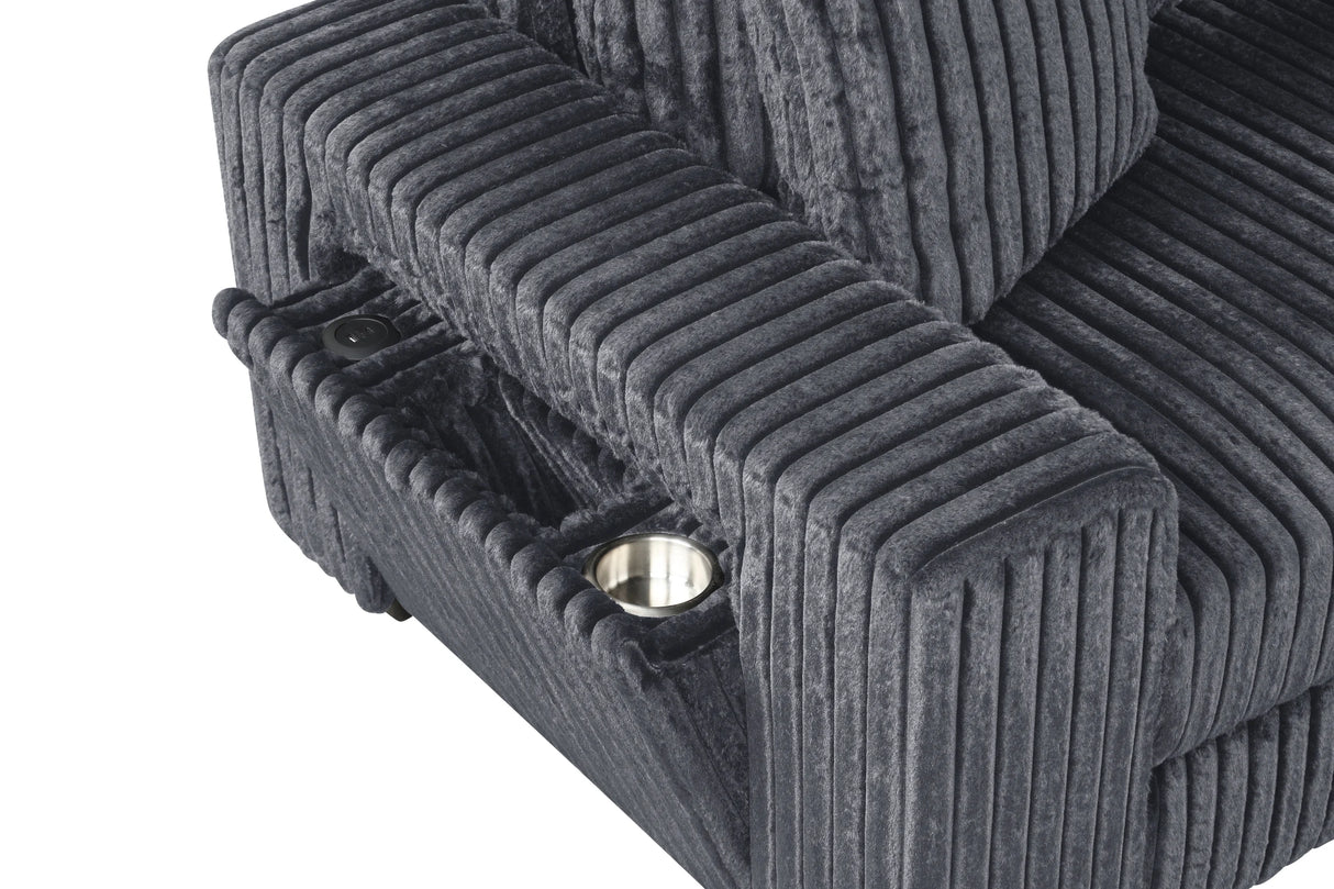Bazooka Charcoal 7-Piece Sectional with Ottoman