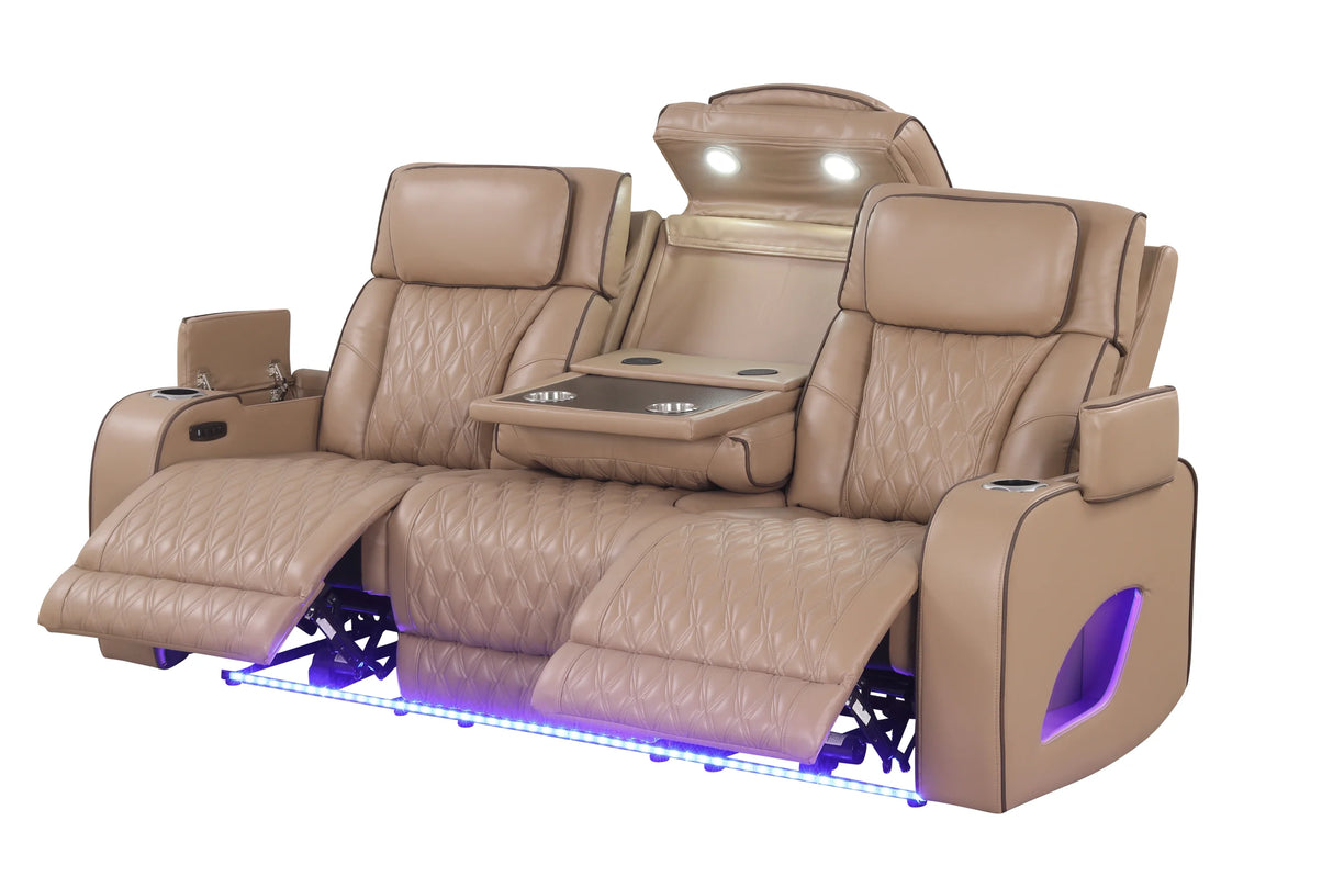 Rivera Saddle Leather 3-Piece Power Reclining Living Room Set