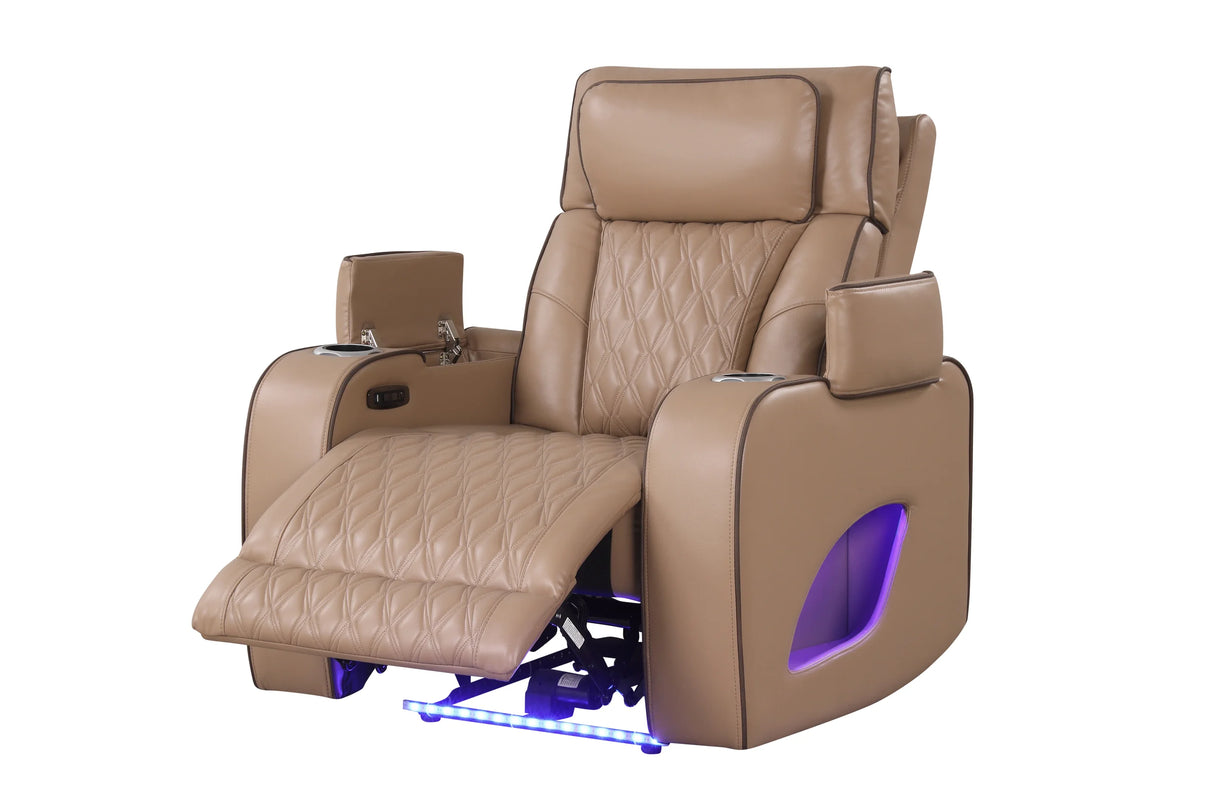 Rivera Saddle Leather 3-Piece Power Reclining Living Room Set