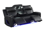 Pinnacle Black Leather 3-Piece Reclining Living Room Set