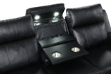Pinnacle Black Leather 3-Piece Reclining Living Room Set