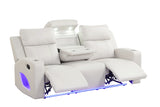 Pinnacle Sand Leather 3-Piece Reclining Living Room Set