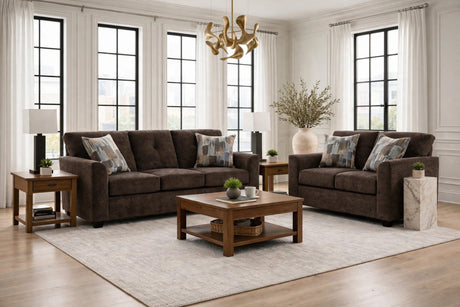 Washington Chocolate Sofa & Loveseat Set by Happy Homes at Eve Furniture