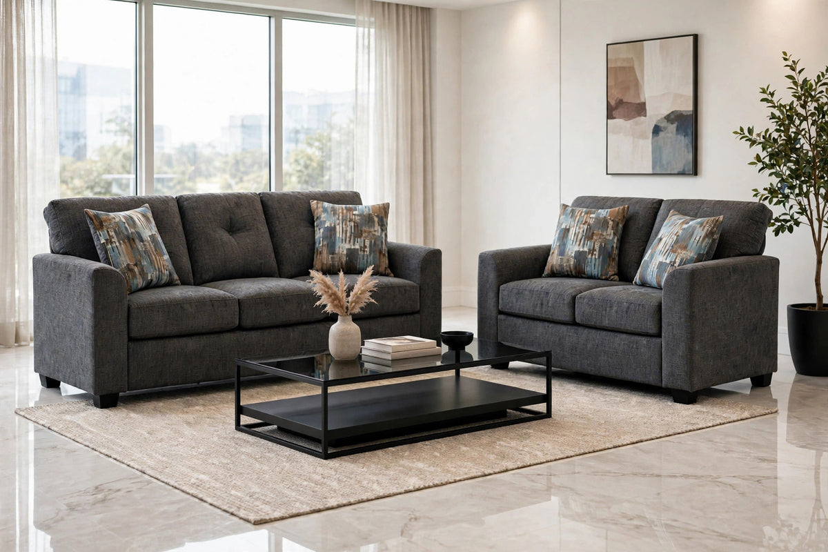 Washington Gray Sofa & Loveseat Set by Happy Homes at Eve Furniture
