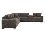 Barista Chocolate 8-piece Performance Fabric Modular Sectional Set