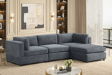 Milan Charcoal 4-Piece Performance Fabric Modular Sectional