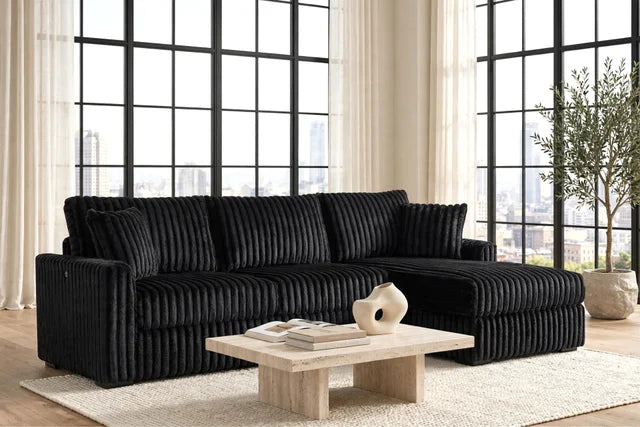 Sol Black RAF Reversible Sectional by Happy Homes at Eve Furniture