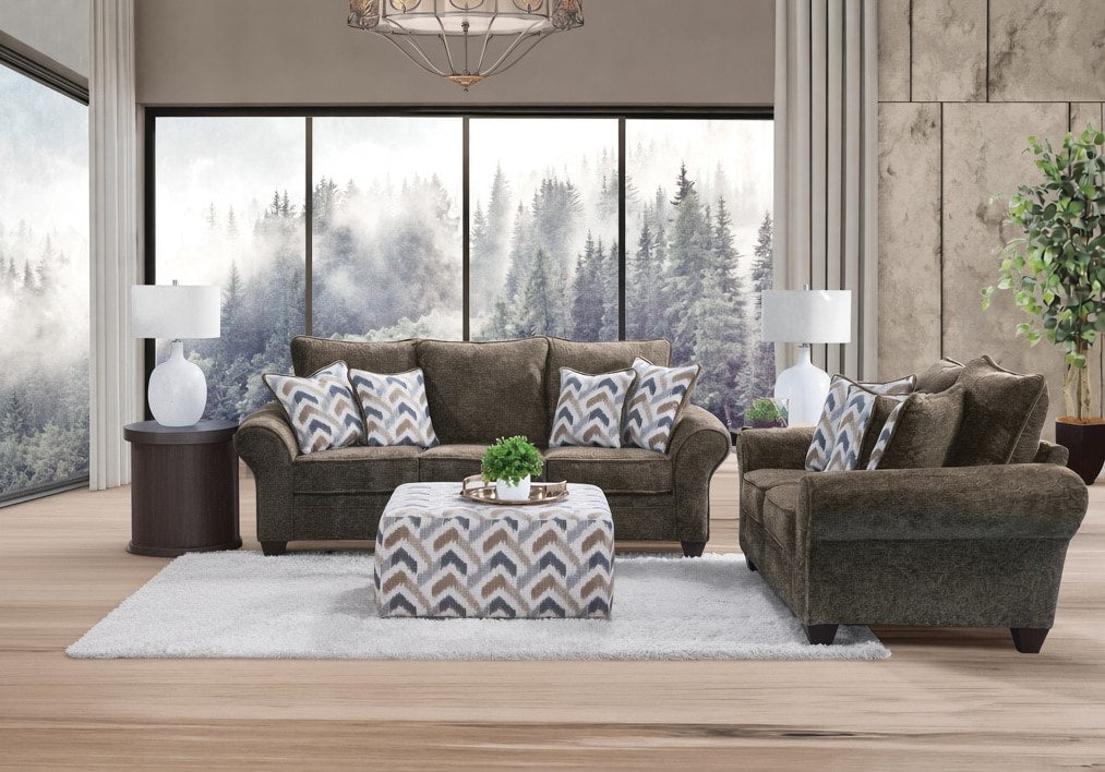 Behold Chocolate Oversized Sofa & Loveseat Set
