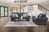 luxe Charcoal Oversized Sofa & Loveseat Set