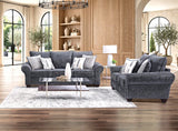 luxe Charcoal Oversized Sofa & Loveseat Set by Happy Homes at Eve Furniture
