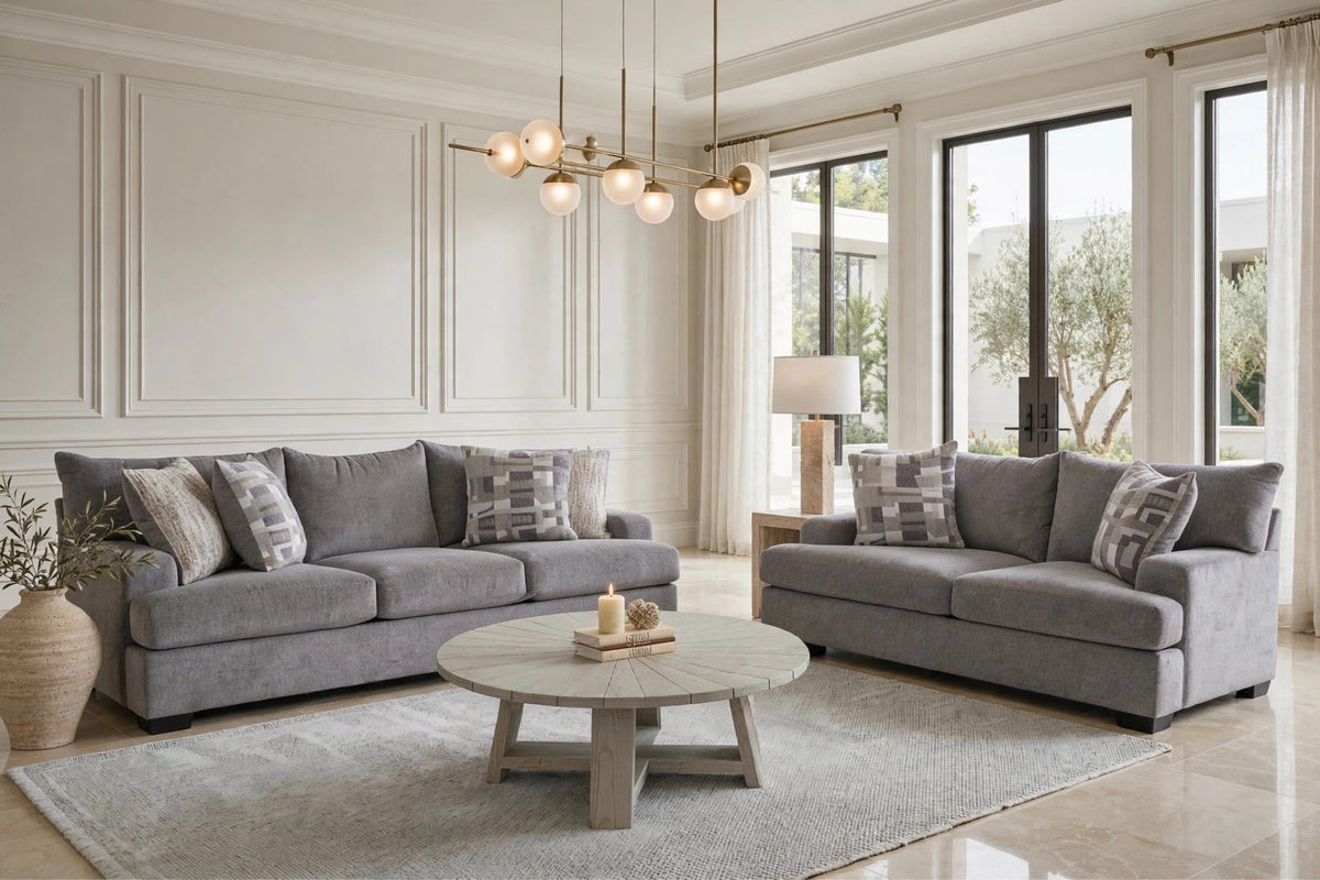 Behold Brynn Heather Oversized Sofa & Loveseat Set by Happy Homes at Eve Furniture