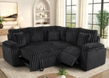 Amiri Black Power Reclining Sectional With Pull-Out Bed
