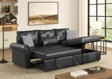Bellina Black Sectional With Pull-Out Bed
