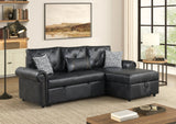 Bellina Black Sectional With Pull-Out Bed