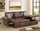Bellina Brown Sectional With Pull-Out Bed