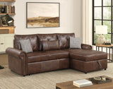 Bellina Brown Sectional With Pull-Out Bed