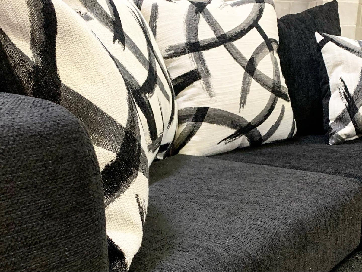 Monroe Black Sofa & Loveseat by Happy Homes at Eve Furniture
