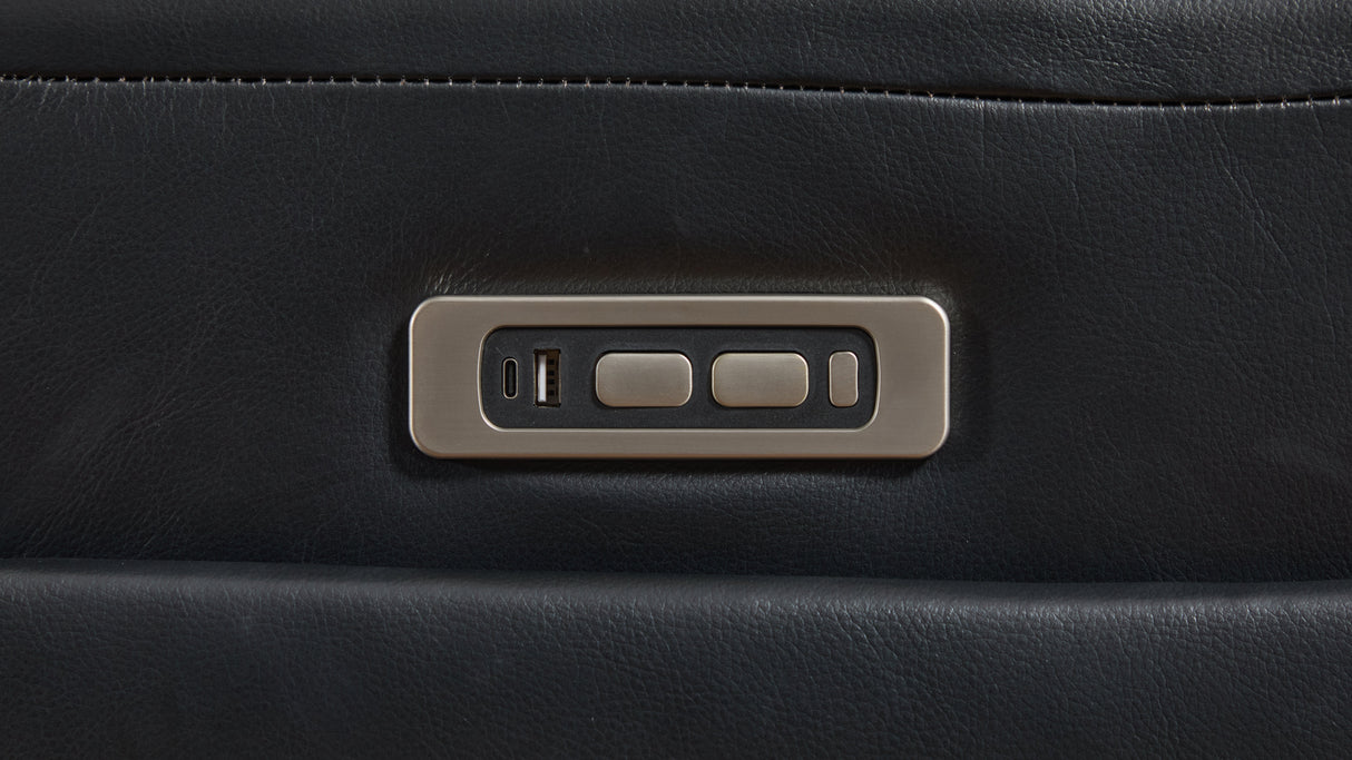 Divani Black 7-Piece Power Reclining Sectional by New Era Innovations at Eve Furniture