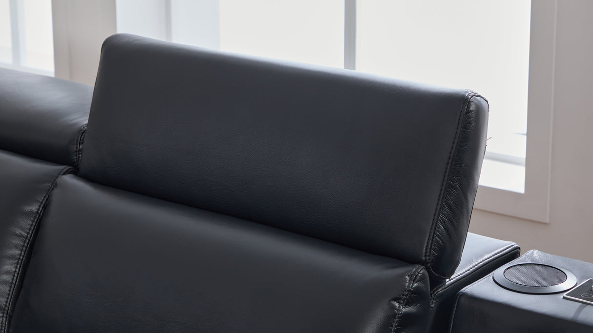 Divani Black 7-Piece Power Reclining Sectional by New Era Innovations at Eve Furniture