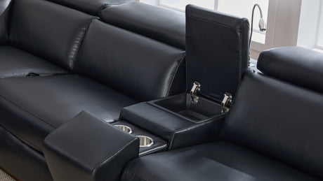 Divani Black 7-Piece Power Reclining Sectional by New Era Innovations at Eve Furniture