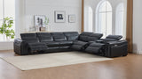 Divani Black 7-Piece Power Reclining Sectional by New Era Innovations at Eve Furniture