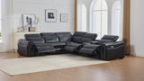 Divani Black 7-Piece Power Reclining Sectional by New Era Innovations at Eve Furniture