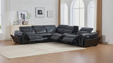 Divani Black 7-Piece Power Reclining Sectional by New Era Innovations at Eve Furniture
