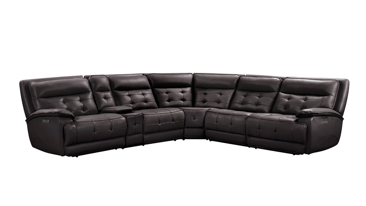 Starlight Brown (Power/Adj Head) 6-Piece Power Reclining Sectional by New Era Innovations at Eve Furniture