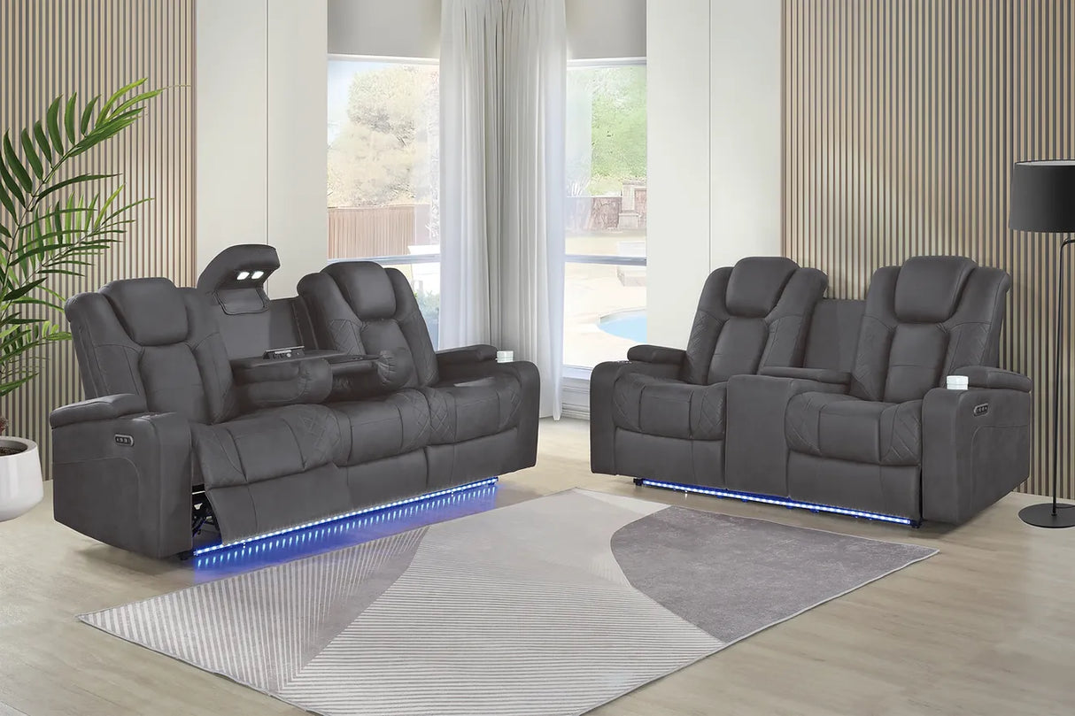 Ashley Grey 3-Piece Power Reclining Living Room Set by New Era Innovations at Eve Furniture