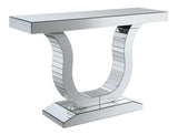 Saanvi Clear Mirror Console Table with U-Shaped Base