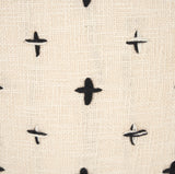 Saanvi Wool w/ Cream and Black Stitched Cross Patterned Pouf by Mercana at Eve Furniture