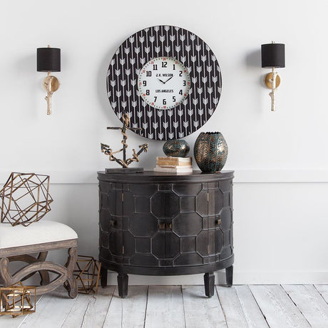 Sabinal II Gold Resin Tree Branch Black Fabric Shade Wall Sconce by Mercana at Eve Furniture