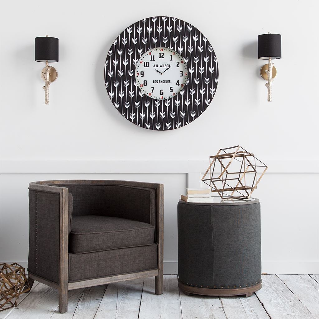 Sabinal II Gold Resin Tree Branch Black Fabric Shade Wall Sconce by Mercana at Eve Furniture