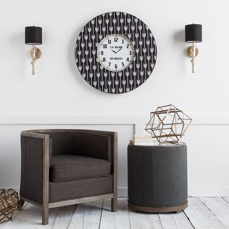 Sabinal II Gold Resin Tree Branch Black Fabric Shade Wall Sconce by Mercana at Eve Furniture