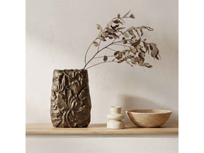 Sabine Antique Brass Cast Aluminum Vase