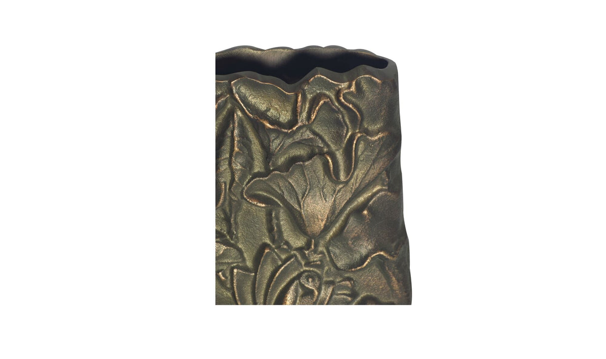 Sabine Cast Aluminum Vase Antique Brass by Moe's Home at Eve Furniture