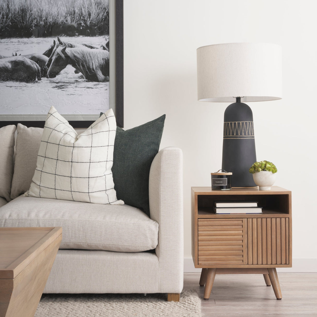 Sable 19.0L x 19.0W x 21.5H Light Brown Wood Side Table by Mercana at Eve Furniture